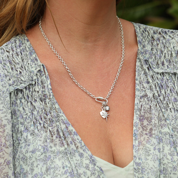 Silver north star pendant