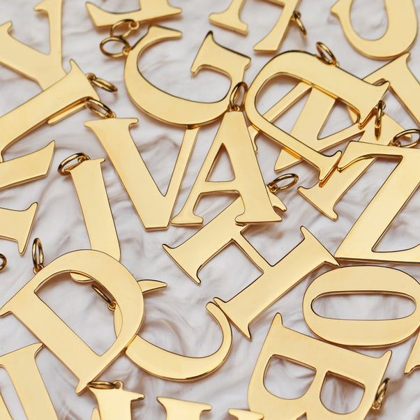 chunky gold initial