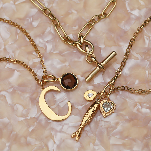 oversized letter pendant