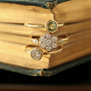 Carrie Elizabeth Gold Green Sapphire Ring