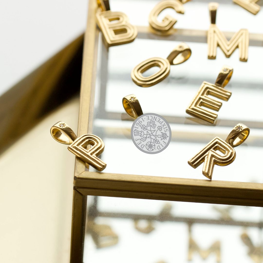 Make it Personal Diamond Star Set Chunky Initial Pendant