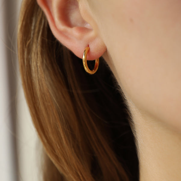 Molten Moonstone Drop Hoop Earrings