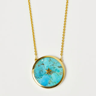 Night Sky Turquoise Pendant Necklace In Gold Vermeil