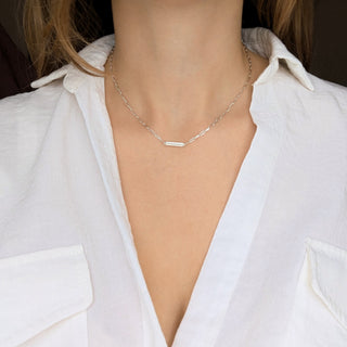 Carrie Elizabeth My Safe Space Engravable Bar Necklace