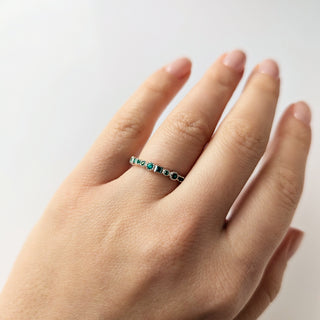 Emerald Constellation Ring in Silver