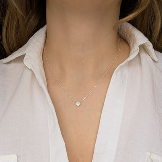 Sterling Silver diamond solitaire necklace