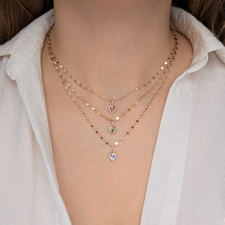 9k bezel set blue sapphire heart pendant