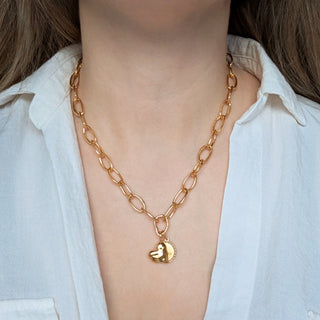 Molten Charm Holder Link Chain Necklace