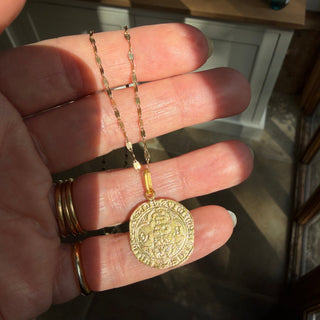 Bissona Coin Pendant For Strength & Protection