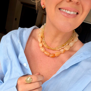 Limited Edition Yellow Aquamarine Beaded Necklace