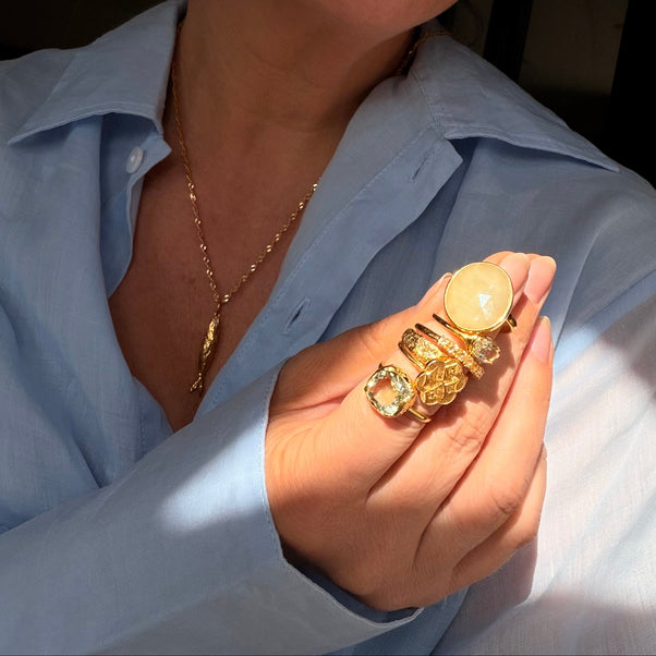 Yellow Sapphire Organic Statement Ring