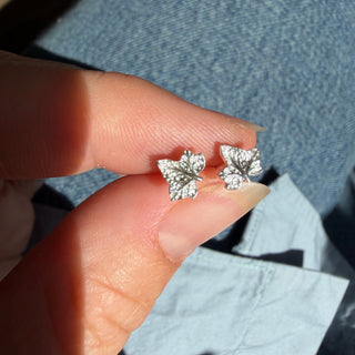 Lydia Millen Evergreen Ivy Leaf Mini Stud Earrings