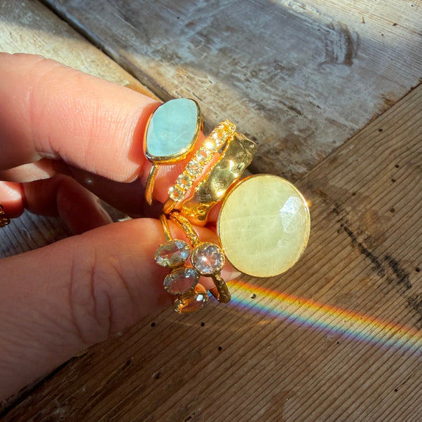 Yellow Sapphire Organic Statement Ring