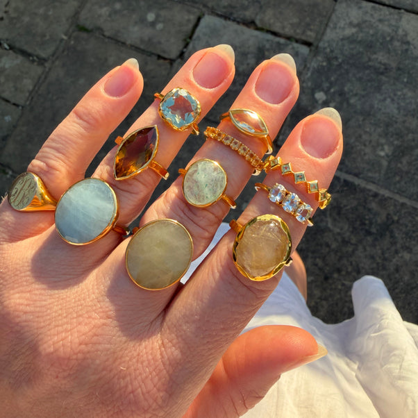 Green Amethyst Lagoon Ring