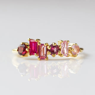 pink ombre ring in gold