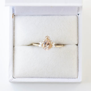 SAMPLE SALE- Penelope Morganite and Diamond Delicate Ring - Size UK O