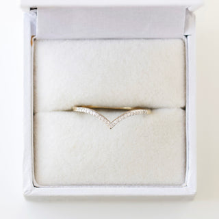 SAMPLE SALE- Diamond Wishbone Hugging Ring - Size UK R