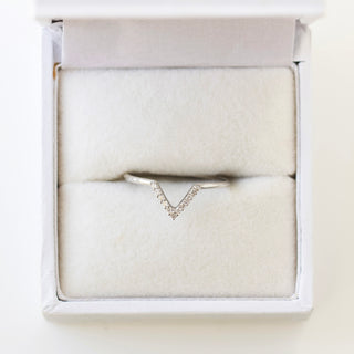 SAMPLE SALE- Diamond V Shape Hugging Ring - Size UK L