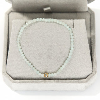 SAMPLE SALE- Solitaire Lab Grown Diamond Amazonite Bracelet