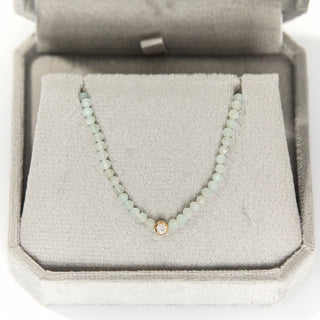 SAMPLE SALE- Solitaire Lab Grown Diamond Amazonite Necklace