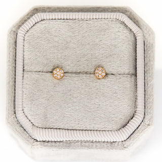 SAMPLE SALE- Dainty Pave Diamond Studs Pair