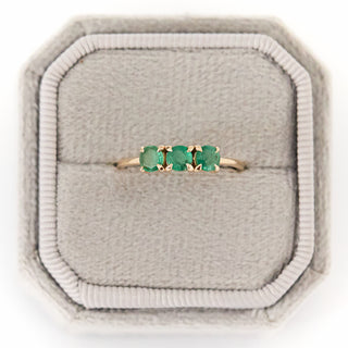 SAMPLE SALE- Emerald Trilogy Ring - UK Ring Size O