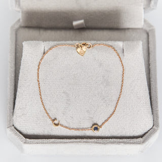 SAMPLE SALE- Initial C and Sapphire Bracelet