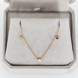 SAMPLE SALE- Semi-Precious Peridot, White Topaz & Amethyst Necklace