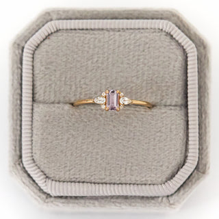 SAMPLE SALE- Pink Sapphire Baguette Ring - UK Ring Size O