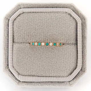 SAMPLE SALE- Delicate Turquoise Stacker - UK Ring Size O