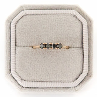 SAMPLE SALE- Black Diamond 4 Stone Ring - UK Ring Size O