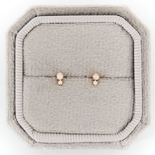 SAMPLE SALE- Pearl & Diamond Studs PAIR