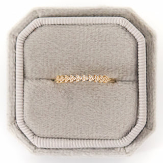 SAMPLE SALE- Dainty White Topaz Half Eternity Ring - UK Size O