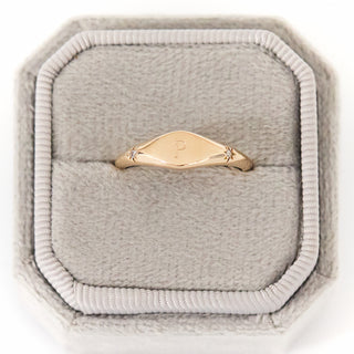 SAMPLE SALE- Initial "P" Diamond Ring - UK Size O