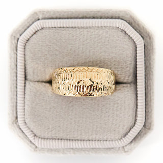 SAMPLE SALE- Wide Statement Diamond Cut Ring - UK Size J