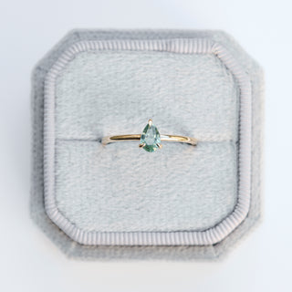 SAMPLE SALE- Green Sapphire Pear Ring  UK Size O