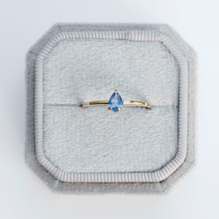 SAMPLE SALE- Blue Sapphire Pear Ring - UK Size O
