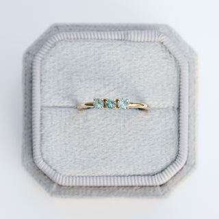 SAMPLE SALE- Green Sapphire Tripple Ring - UK Size O