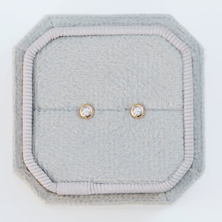 SAMPLE SALE- Bezel Set Diamond Stud Earrings