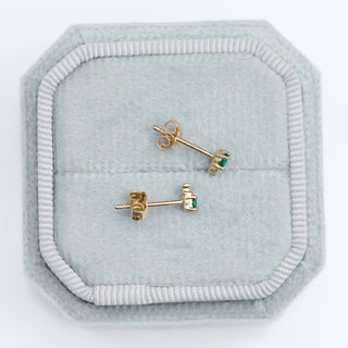 SAMPLE SALE- Emerald and Diamond Stud Earrings