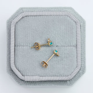 SAMPLE SALE- Turquoise and Diamond Stud Earrings