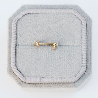SAMPLE SALE- Aquamarine and Diamond Stud Earring- Single