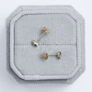 SAMPLE SALE- Ruby and Diamond Stud Earrings