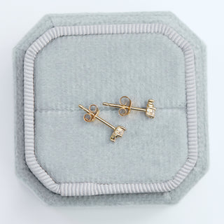 SAMPLE SALE- White Topaz and Diamond Stud Earrings