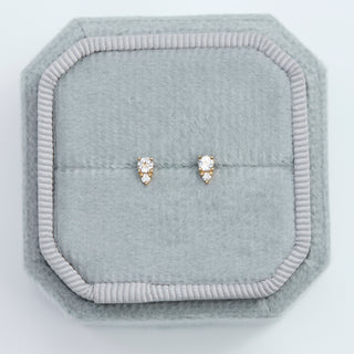 SAMPLE SALE- White Topaz and Diamond Stud Earrings
