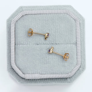 SAMPLE SALE- Amethyst and Diamond Stud Earring