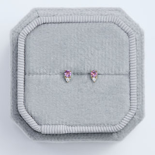 SAMPLE SALE- Pink Tourmaline and Diamond Stud Earrings - Pair