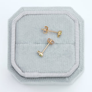 SAMPLE SALE- Peridot and Diamond Stud Earrings - Pair