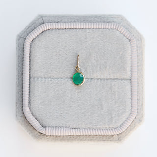SAMPLE SALE- White Gold Green Onyx Charm