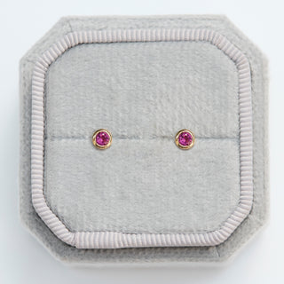 SAMPLE SALE- Pink Tourmaline Studs - PAIR